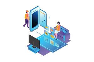 Fast Delivery Isometric vector