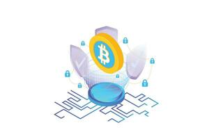 Bitcoin Security Cryptocurrency vector