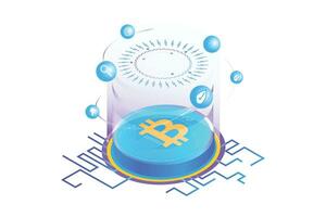 Isometric Bitcoin Cryptocurrency vector