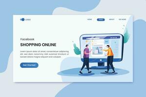 Shopping Online Marketing Landing Page vector