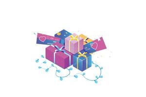 Shop Gift Voucher Isometric vector