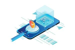 QR App Scanner Isometric vector