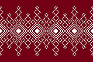 Red Cross stitch colorful geometric traditional ethnic pattern Ikat seamless pattern abstract design for fabric print cloth dress carpet curtains and sarong Aztec African Indian Indonesian vector