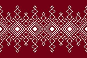 Red Cross stitch colorful geometric traditional ethnic pattern Ikat seamless pattern abstract design for fabric print cloth dress carpet curtains and sarong Aztec African Indian Indonesian vector