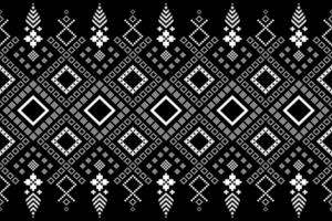 Nature vintages cross stitch traditional ethnic pattern paisley flower Ikat background abstract Aztec African Indonesian Indian seamless pattern for fabric print cloth dress carpet curtains and sarong vector