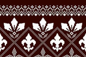 Red traditional ethnic pattern paisley flower Ikat background abstract Aztec African Indonesian Indian seamless pattern for fabric print cloth dress carpet curtains and sarong vector