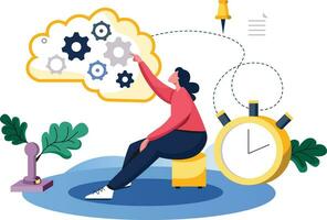 Thinking time, Flat vector illustration