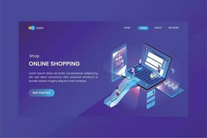 Sale Isometric Concept Landing Page vector