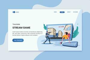 Stream Games Youtube Marketing Landing Page vector