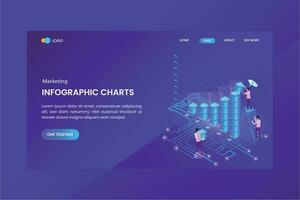 Management Solutions Isometric Concept Landing Page vector