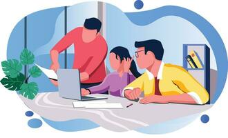 Handing over work, Flat vector illustration