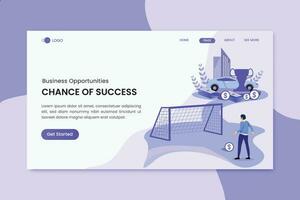 Chances Of Success Business Marketing Landing Page vector