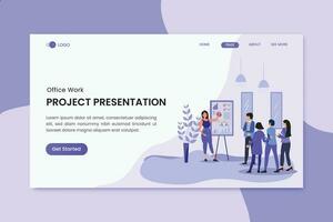 Project Presentation Office Work Landing Page vector