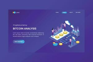 Bitcoin Analysis Landing Page Template vector