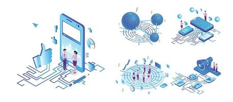 Business marketing isometric vector