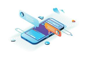 App Text message Isometric vector