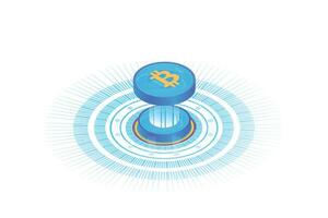 Bitcoin Isometric Cryptocurrency vector