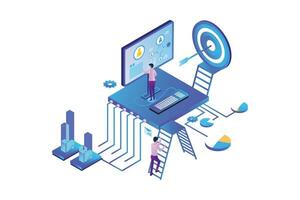 Target Marketing Isometric vector