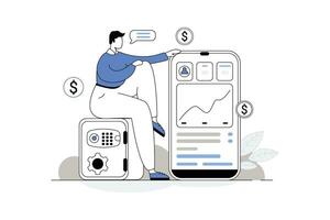 Financial management, Business Finance Vectors Illustration Flat Line