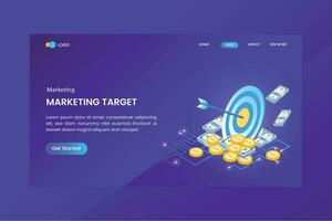 Business Success Isometric Concept Landing Page vector