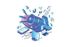 Digital Marketing Isometric vector