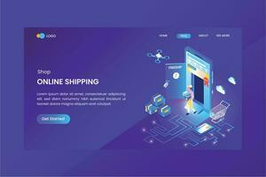 Delivery Services Isometric Concept Landing Page vector