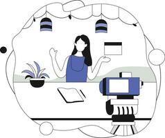 Online customer communication, Flat vector illustration