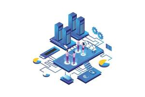 Data Mining Marketing Isometric vector