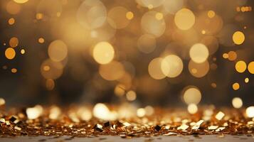 Golden bokeh background, AI Generative photo