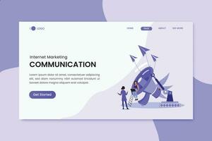 Communication Marketing Landing Page illustration vector