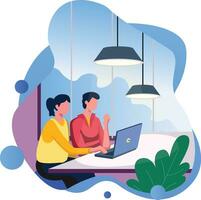 Discussing issues 2, Flat vector illustration