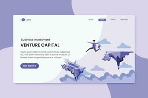 Venture Capital Business Investment Marketing Landing Page vector