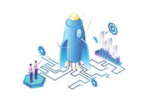 Isometric Business Startup vector
