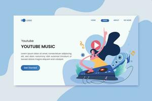 Youtube música márketing aterrizaje página vector