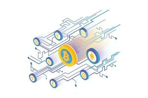 bitcoin criptomoneda- plano vector