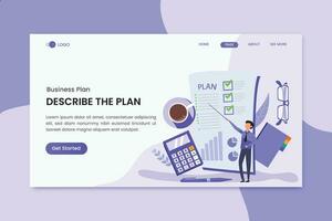 Business Plan Marketing Landing Page vector