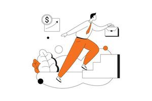Investors, Salesman, Business Flat Style Illustration vector