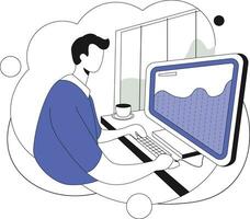 Analysis on the machine, Flat vector illustration