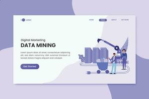 Data Mining Marketing Landing Page vector