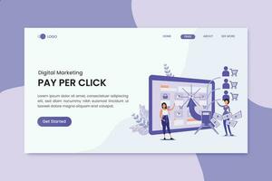 Pay Per Click Digital Marketing Landing Page vector