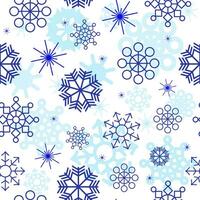 Snowflake pattern. New Year, Christmas decor. Drawings, doodles. Winter vector illustration, seamless background. For holiday packaging, textiles, wallpaper.