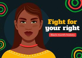 Hand-drawn black history month horizontal banner design. For posters or advertisements to commemorate the annual black history month. Voices of the Movement vector