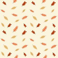Seamless pattern of autumn leaves in autumn, fall season for background, design, paper wrap vector