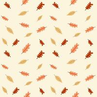 Seamless pattern of autumn leaves in autumn, fall season for background, design, paper wrap vector