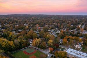 Aerial view of Long Island during fall photo