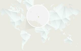 barbados mapa con bandera en contorno en blanco poligonal mundo mapa. vector