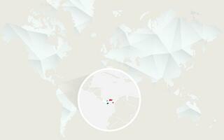 Panama map with flag in contour on white polygonal World Map. vector