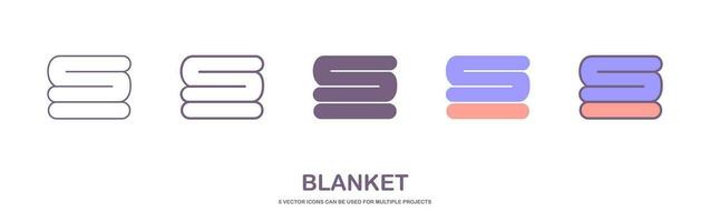 Set of blanket icon vector. bed sheet icon. Simple, flat, outline. icon sheet. vector