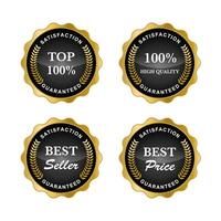 Luxury gold badges and labels premium quality product. vector