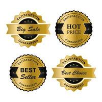 A golden collection of various badges and labels vector